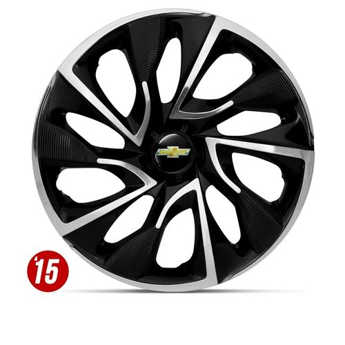 Calota Aro 15 Ds4 Esport Black Chrome Onix Corsa Prisma