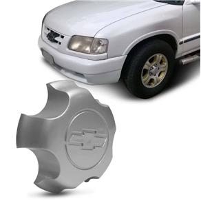 Calota Centro de Roda Chevrolet S10 Blazer 1995 a 1997 Prata com Emblema Fixação por Encaixe
