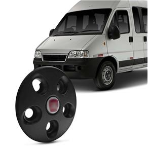 Calota Centro de Roda Fiat Ducato 1997 a 2018 Preto Aro 16 com Emblema Fixação por Parafuso