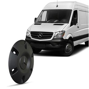 Calota Centro Miolo de Roda Mercedes-Benz Sprinter 311 415 12 a 19 Preto 5 Furos com Emblema