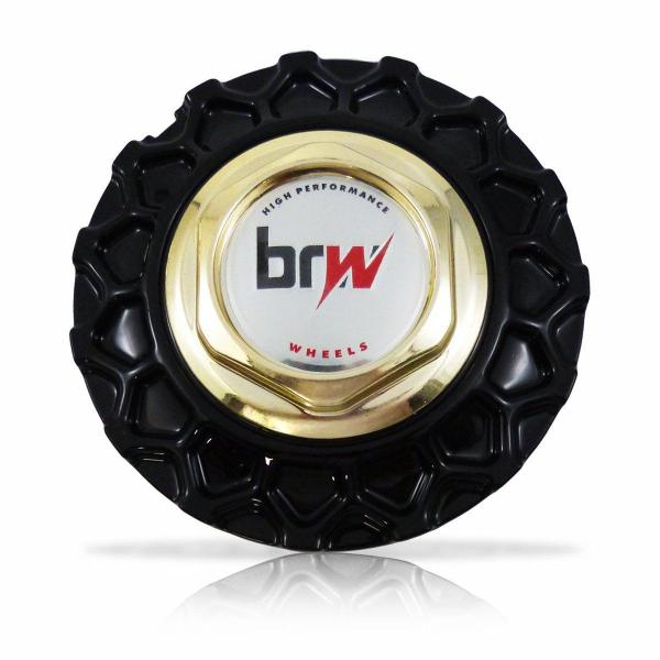 Calota Centro Miolo Roda BBS Brw900 Preto Dourado Logo - Gps