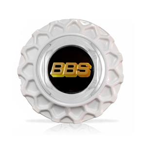 Calota Centro Roda BRW BBS 900 Branca Cromada Emblema Preta Calota