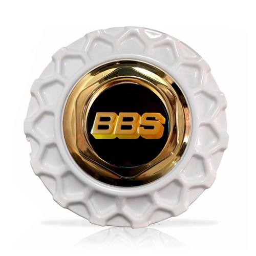 Calota Centro Roda Brw Bbs 900 Branca Dourada Emblema Preta Calota