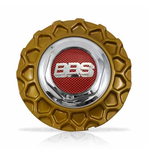 Calota Centro Roda Brw Bbs 900 Dourada Cromada Emblema Fibra Vermelha Calota