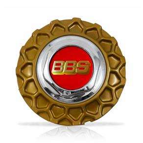 Calota Centro Roda BRW BBS 900 Dourada Cromada Emblema Vermelha Calota
