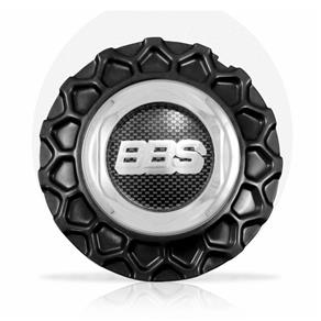 Calota Centro Roda BRW BBS 900 Preta Cromada Emblema Fibra com Calota