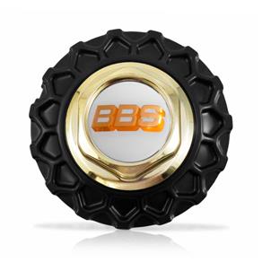 Calota Centro Roda BRW BBS 900 Preta Dourada Emblema Branca Calota
