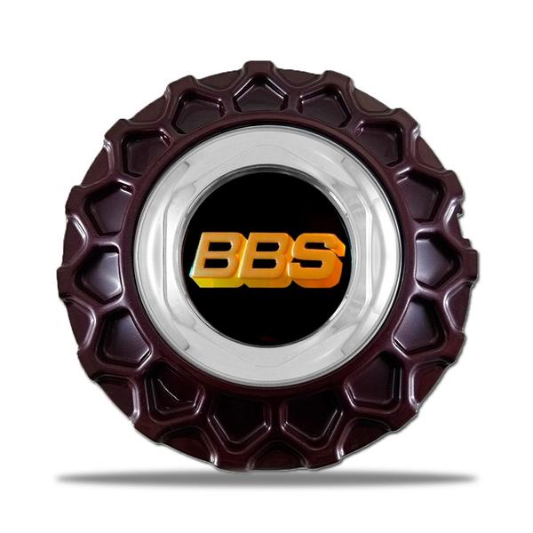 Calota Centro Roda BRW BBS 900 Vermelha Cromada Emblema Preta