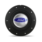 Calota Centro Roda Ferro Amarok Ford Versailles Preta Fosca Emblema Prata