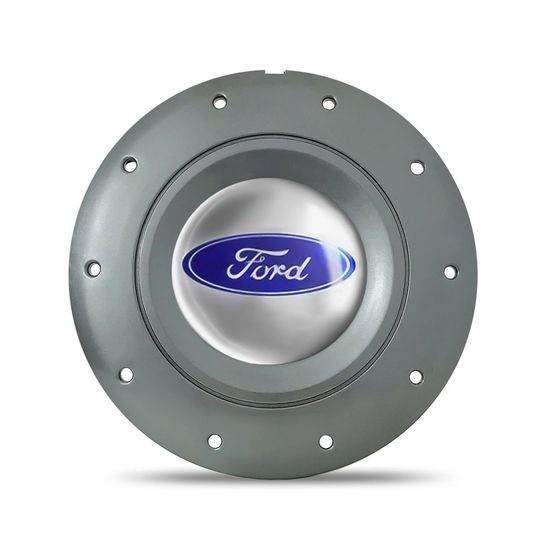 Calota Centro Roda Ferro Amarok Ford Escort Grafite Emblema Prata