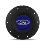 Calota Centro Roda Ferro Amarok Ford Ecosport 4 Furos Preta Fosca Emblema Azul