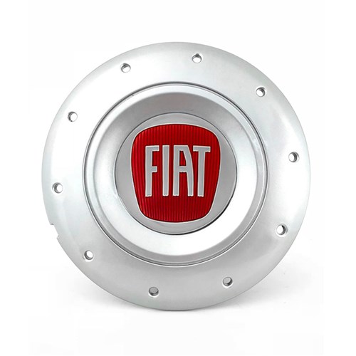 Calota Centro Roda Ferro Vw Amarok Aro 13 14 15 4 Furos Prata Emblema Fiat Vermelho Calota