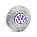 Calota Centro Roda Ferro VW Amarok Aro 13 14 15 4 Furos Prata Emblema Lilás