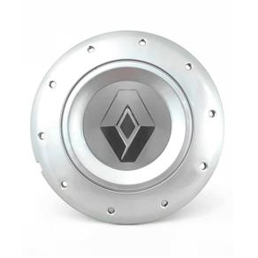 Calota Centro Roda Ferro VW Amarok Aro 13 14 15 4 Furos Prata Emblema Renault Prata Calota