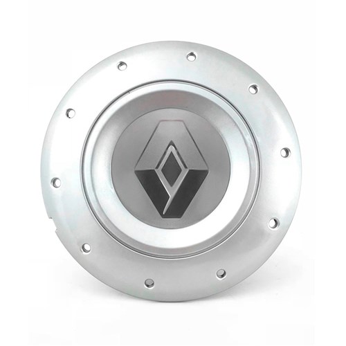 Calota Centro Roda Ferro Vw Amarok Aro 13 14 15 4 Furos Prata Emblema Renault Prata Calota