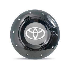 Calota Centro Roda Ferro VW Amarok Aro 13 14 15 4 Furos Preta Brilhante Emblema Toyota Prata Calota