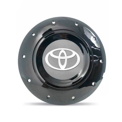 Calota Centro Roda Ferro Vw Amarok Aro 13 14 15 4 Furos Preta Brilhante Emblema Toyota Prata