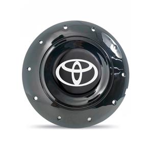 Calota Centro Roda Ferro VW Amarok Aro 13 14 15 4 Furos Preta Brilhante Emblema Toyota Preto Calota