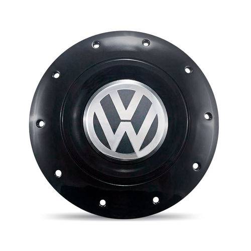 Calota Centro Roda Ferro Vw Amarok Aro 13 14 15 4 Furos Preta Brilhante