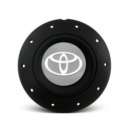 Calota Centro Roda Ferro Vw Amarok Aro 13 14 15 4 Furos Preta Fosca Emblema Toyota Prata