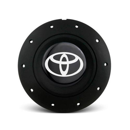 Calota Centro Roda Ferro Vw Amarok Aro 13 14 15 4 Furos Preta Fosca Emblema Toyota Preto