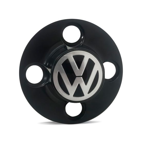 Calota Centro Roda Ferro VW Gol G1 Emblema Preto