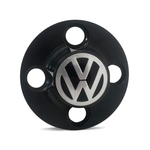 Calota Centro Roda Ferro VW Gol G1 Emblema Preto