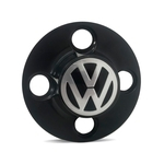 Calota Centro Roda Ferro VW Gol G4 Emblema Preto