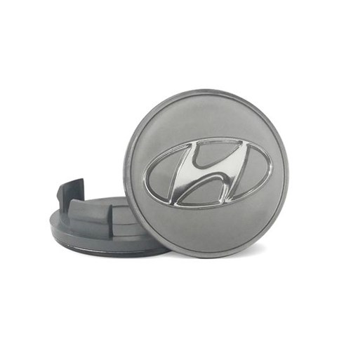Calota Centro Roda Hyundai Creta Prata Emblema em Acrílico