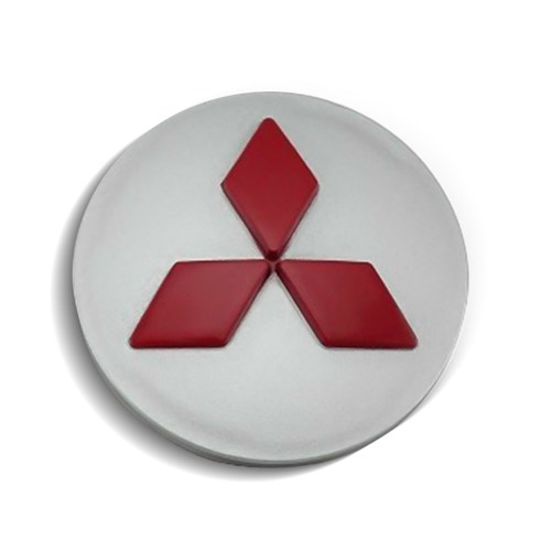 Calota Centro Roda Mitsubishi Asx Prata Vermelha Relevo Calota