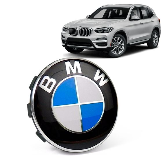 Calota Centro Roda Original BMW X3 2019+ Emblema Azul