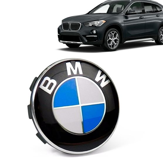 Calota Centro Roda Original BMW X1 2016+ Emblema Azul