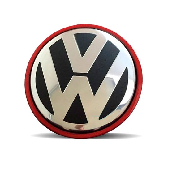 Calota Centro Roda VW Gol G5 KRMAI WSW B/Vermelha