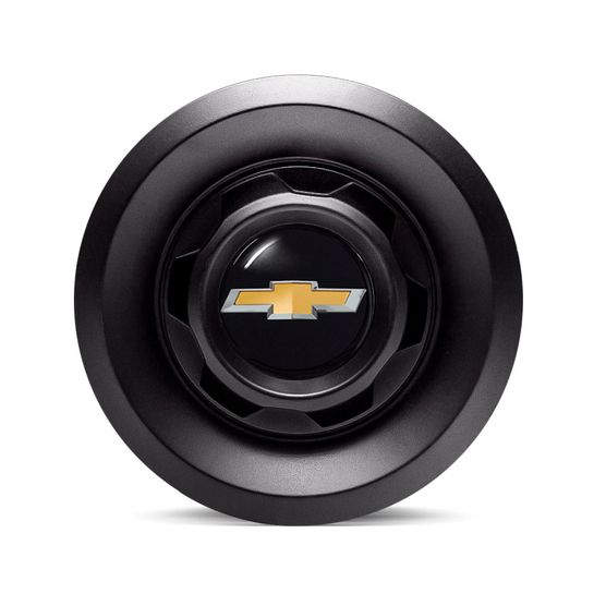 Calota Centro Roda VW Saveiro Modelo Novo 4 Furos Preta Brilhante Emblema GM Preto