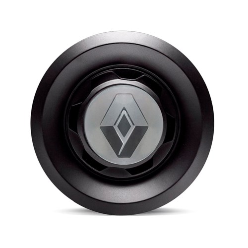 Calota Centro Roda Vw Saveiro Modelo Novo 4 Furos Preta Brilhante Emblema Renault Prata Calota