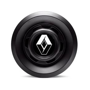 Calota Centro Roda VW Saveiro Modelo Novo 4 Furos Preta Brilhante Emblema Renault Preto Calota
