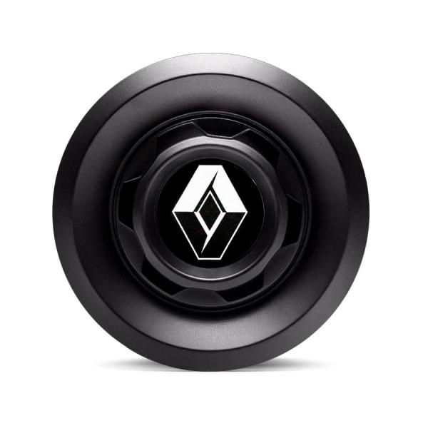 Calota Centro Roda VW Saveiro Modelo Novo 4 Furos Preta Brilhante Emblema Renault Preto