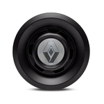 Calota Centro Roda VW Saveiro Modelo Novo 4 Furos Preta Fosca Emblema Renault Prata