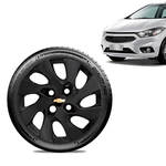 Calota Chevrolet GM Onix 2013 14 15 16 Aro 14 Preta Fosca Emblema Preto