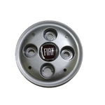 Calota De Roda Modelo Lunar Fiat Prata Emblema Vermelho