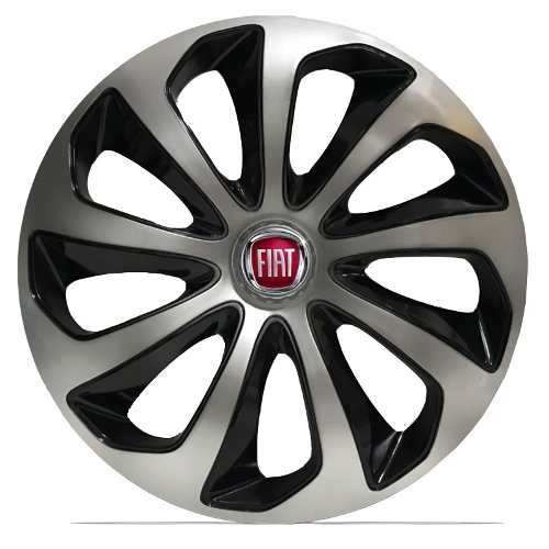 Calota Esportiva 13 Velox Silver Black Fiat Siena Uno Palio