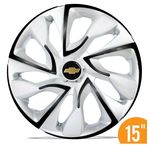 Calota Esportiva 15 Ds4 Branca Preta Onix Montana Meriva