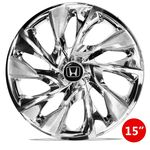 Calota Esportiva 15 Ds4 Cromada Emblema Honda Para Fit Civic