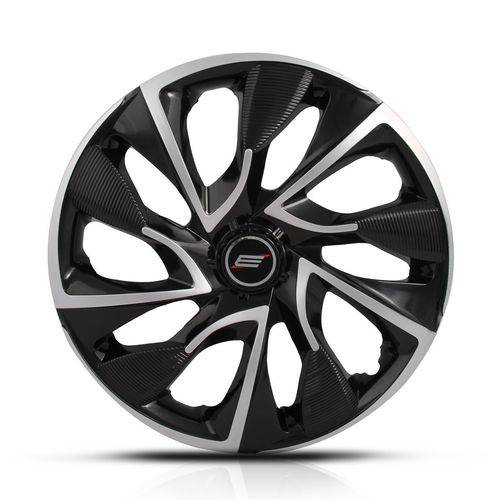 Calota Esportiva Aro 14 Ds4 Black Silver 4X100 4X108 5X100