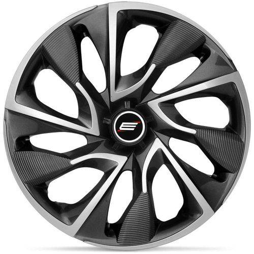 Calota Esportiva Aro 14 Ds4 Sport Cup Universal Grafite e Prata Modelo Tuning