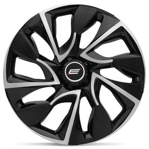 Calota Esportiva DS4 Aro 14 Black Silver Encaixe Universal