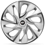 Calota Esportiva DS4 Aro 14 Prata com Grafite Encaixe Universal