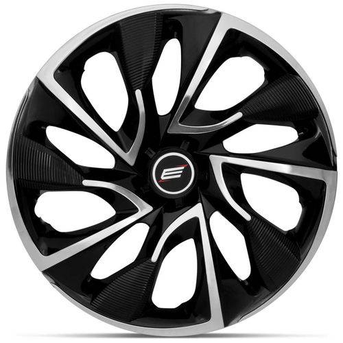 Calota Esportiva Ds4 Black Chrome Aro 14 Universal Preta e Cromada