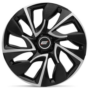 Calota Esportiva DS4 Black Silver 13 Universal Encaixe Preta e Prata Unitário