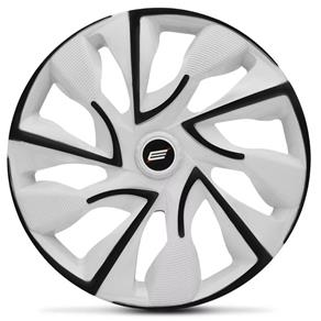 Calota Esportiva DS4 Black White Aro 13 Universal Encaixe Branco e Preto